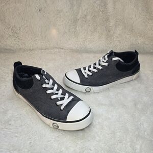 UGG Australia Evera Canvas Suede Sneakers Black Size 8
